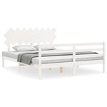 vidaXL Cadre de lit sans matelas blanc 160x200 cm bois massif