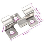 vidaXL Clip de fixation de terrasse 100Pièces et 200 vis Acier inoxydable