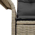 vidaXL Canapé de jardin 2 places avec rangement et coussins gris clair en poly rattan