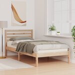 vidaXL Cadre de lit Marron 75 x 190 cm Bois massif en pin