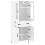 vidaXL Buffet haut Blanc 69 5x34x180 cm Bois d'ingénierie