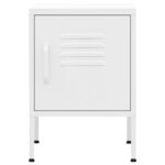 vidaXL Table de chevet Blanc 35x35x51 cm Acier