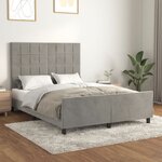 vidaXL Cadre de lit sans matelas gris clair 140x190 cm velours