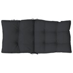 vidaXL Coussins de chaise à dossier bas lot de 2 noir tissu oxford