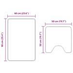 Set de 2 tapis de bain gris foncé en polypropylène antidérapants