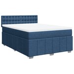 vidaXL Sommier à lattes de lit avec matelas Bleu 140x200 cm Tissu