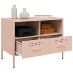 vidaXL Meuble TV rose 68x39x50 5 cm acier
