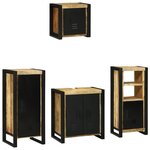 vidaXL Ensemble de mobilier de salle de bain avec étagère avec stockage avec porte 4 Pièces