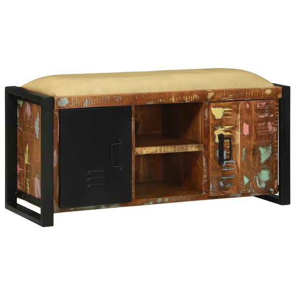 vidaXL Banc Cabinet Multicolore 100x35x50 cm en bois massif récupéré
