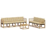 vidaXL Ensemble de canapés d'extérieur 8 pc Blanc et Beige