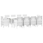 vidaXL Ensemble de Salle à Manger de Jardin de 11 Pièces avec Coussins Blanc Rattan Poly