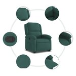 vidaXL Fauteuil inclinable Vert foncé Velours