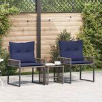 vidaXL Ensemble de meubles d'extérieur 7 Pièces Gris et bleu marine