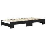 vidaXL Lit de jour avec gigogne et tiroirs sans matelas noir 90x200 cm