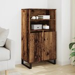 vidaXL Buffet haut vieux bois 60x36x110 cm bois d'ingénierie