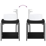 vidaXL Vanité de lavabo mural Noir 49 5 x 44 5 x 66 cm