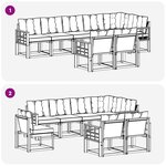 vidaXL Ensemble de canapés d'extérieur 8 pc Blanc et noir