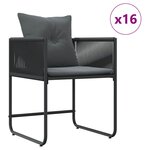 vidaXL Ensemble de salle à manger pour jardin 17 Pièces Noir Acier
