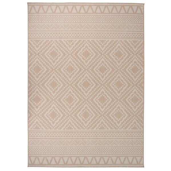vidaXL Tapis à tissage plat d'extérieur 120x170 cm Rayures brunes