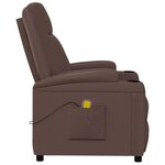 vidaXL Fauteuil de massage Marron Similicuir