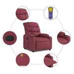 vidaXL Fauteuil de massage inclinable Rouge bordeaux Tissu