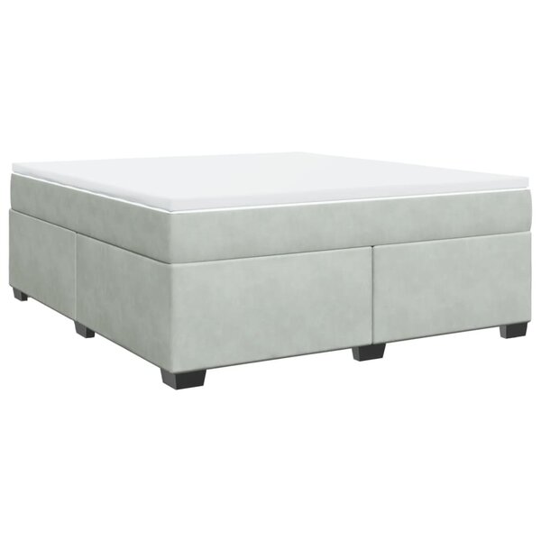 vidaXL Sommier à lattes de lit et matelas Gris clair 180x200cm Velours