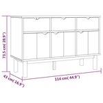 vidaXL Buffet OTTA 114x43x73 5 cm Bois massif de pin