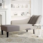 vidaXL Fauteuil long avec accoudoir droit taupe tissu