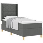vidaXL Lit à ressorts avec matelas Gris foncé 80 x 200 cm tissu