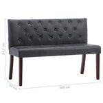 vidaXL Banc 120 cm Gris Similicuir daim
