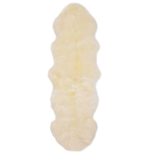 vidaXL Tapis en peau de mouton 60 x 180 cm Blanc