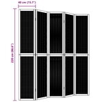 vidaXL Cloison de séparation 5 panneaux marron bois paulownia massif
