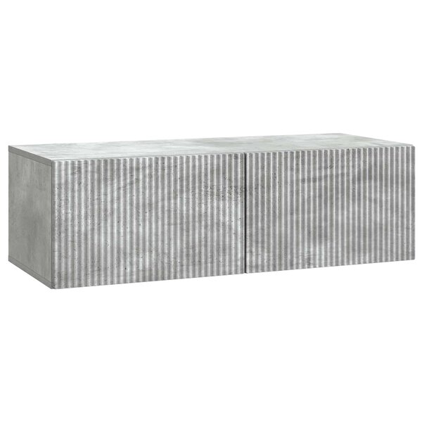 vidaXL Meuble TV mural 98 x 41 x 30 cm Gris béton Bois d'ingénierie