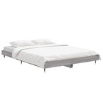 vidaXL Cadre de lit sonoma gris 135x190 cm bois d'ingénierie