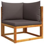 vidaXL Salon de jardin avec coussins 6 Pièces bois d'acacia solide