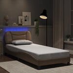 vidaXL Cadre de lit avec LED sans matelas cappuccino 90x200 cm