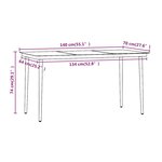vidaXL Ensemble à manger de jardin et coussins 7 Pièces Marron