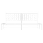 vidaXL Cadre de lit métal avec tête de lit blanc 193x203 cm