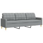 vidaXL Ensemble de canapés 4 Pièces avec repose-pied gris clair tissu