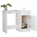 vidaXL Bureau Blanc brillant 100x50x76 cm Bois d’ingénierie