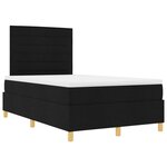 vidaXL Lit à ressorts avec matelas & LED Noir 120x200 cm Tissu