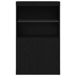 Buffet vidaXL avec lumières LED Chêne Noir 60x37x100 cm