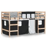 vidaXL Lit mezzanine pour enfants avec rideaux sans matelas 80x200 cm