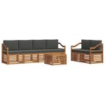 vidaXL Ensemble de canapés d'extérieur 7 Pièces Naturel et Anthracite