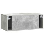 vidaXL Meuble TV mural Gris béton 78 5 x 41 x 30 cm Bois d'ingénierie