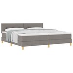 vidaXL Lit à ressorts avec coussin Taupe 200 x 200 cm tissu