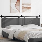 vidaXL Tête de lit suspendue Gris foncé Tissu