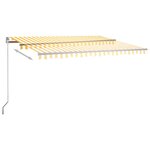 vidaXL Auvent automatique sur pied 400x300 cm Jaune et blanc