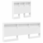 vidaXL Tête de lit de rangement Blanc 90 cm Bois d'ingénierie