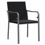 vidaXL Ensemble de salle à manger pour jardin 5 Pièces Noir Poly rotin
